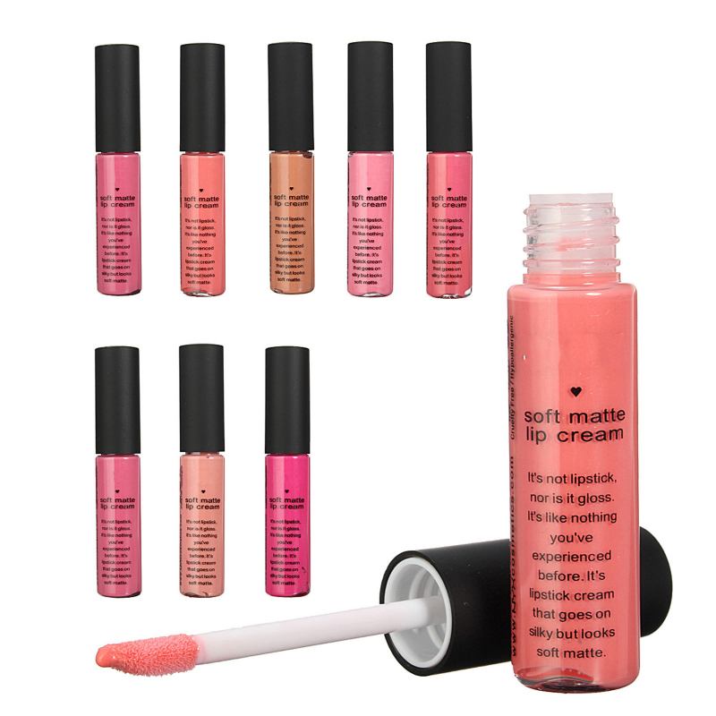 Καλλυντικό Μακιγιάζ 8 Χρωμάτων Απαλό Ματ Lip Gloss Liquid Stick Μακράς Διαρκείας