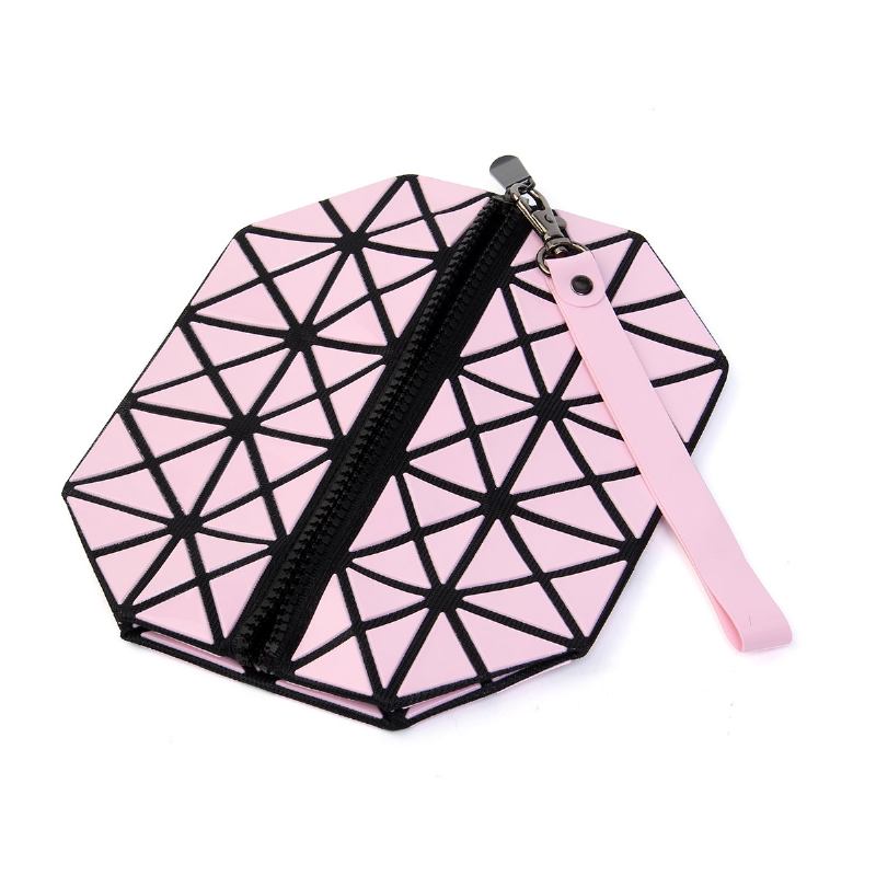 Lingge 3d Diamond Pattern Cosmetic Bag Large Capacity Women Makeup Tools Organizer