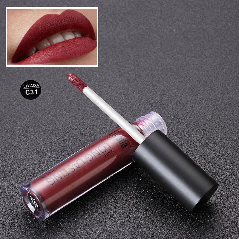 Liyada Αδιάβροχο Ματ Μεταλλικό Lip Gloss Cosmetics Liquid Lipstick Χείλη Μεγάλης Διάρκειας