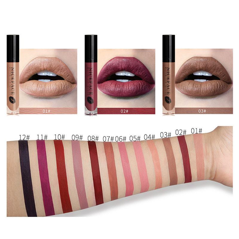 Ματ Velvet Lip Gloss Nonstick Cup Liquid Lipstick Αδιάβροχο Lipgloss Lip Cosmetic Μεγάλης Διάρκειας