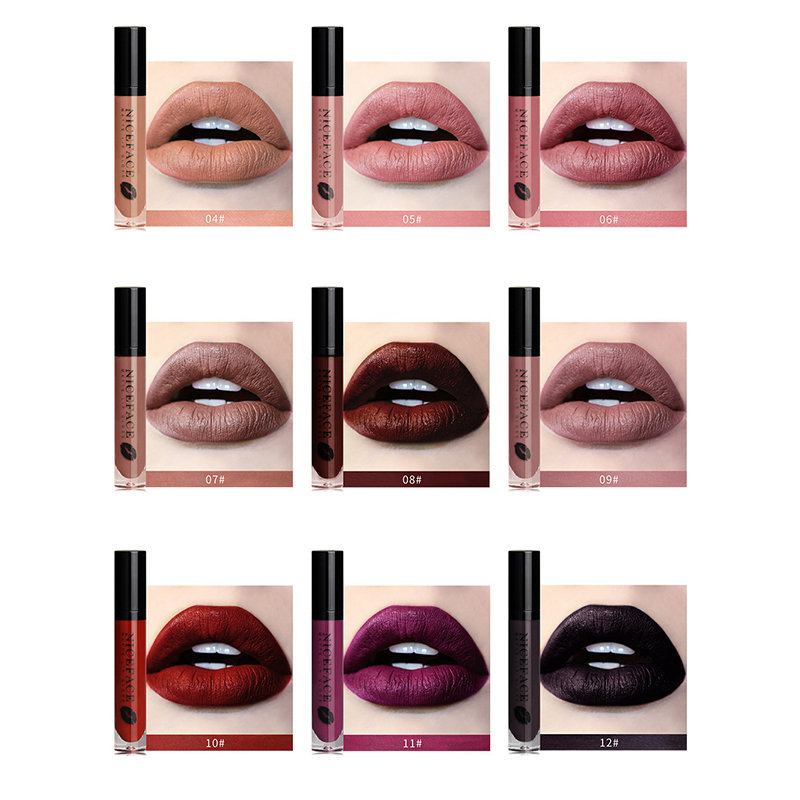 Ματ Velvet Lip Gloss Nonstick Cup Liquid Lipstick Αδιάβροχο Lipgloss Lip Cosmetic Μεγάλης Διάρκειας