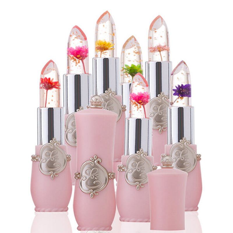 Minfei Temperature Change Color Flower Jelly Lipstick Αδιάβροχο Διαφανές Lips Balm Κραγιόν Μεγάλης Διάρκειας