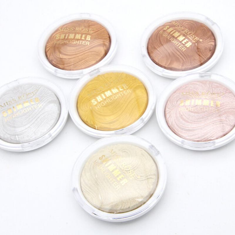 Miss Rose Face Highlighter Παλέτα Μακιγιάζ Αδιάβροχο White Gold Shimmer Brighten Powder Glow Kit