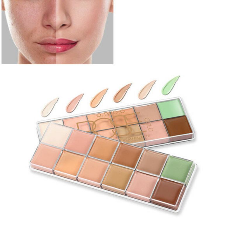 O.two.o 12 Colors Makeup Concealer Palette Contour Acne Cover Cream Αδιάβροχο Μακράς Διαρκείας