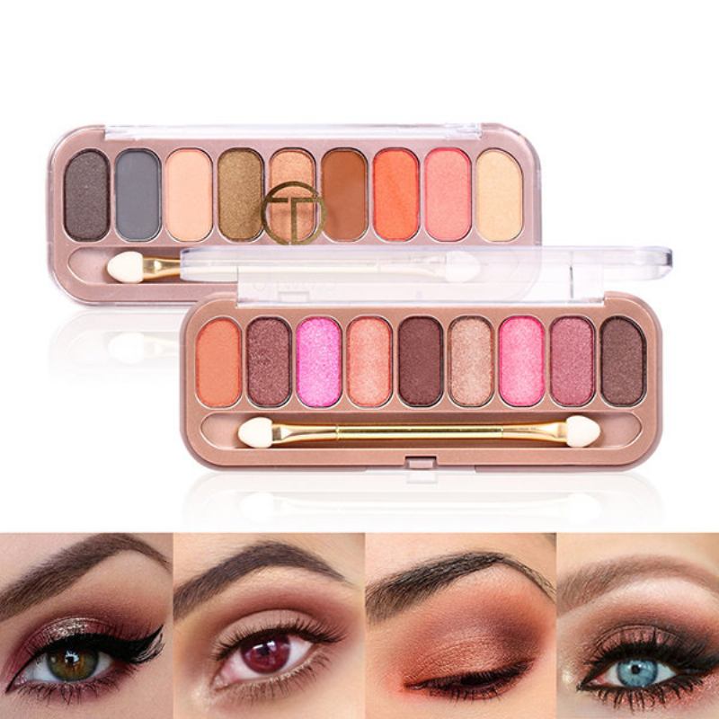 O.two.o 9 Colors Eyeshadow Palette With Brush Shimmer Matte Make Up Eye Shadow