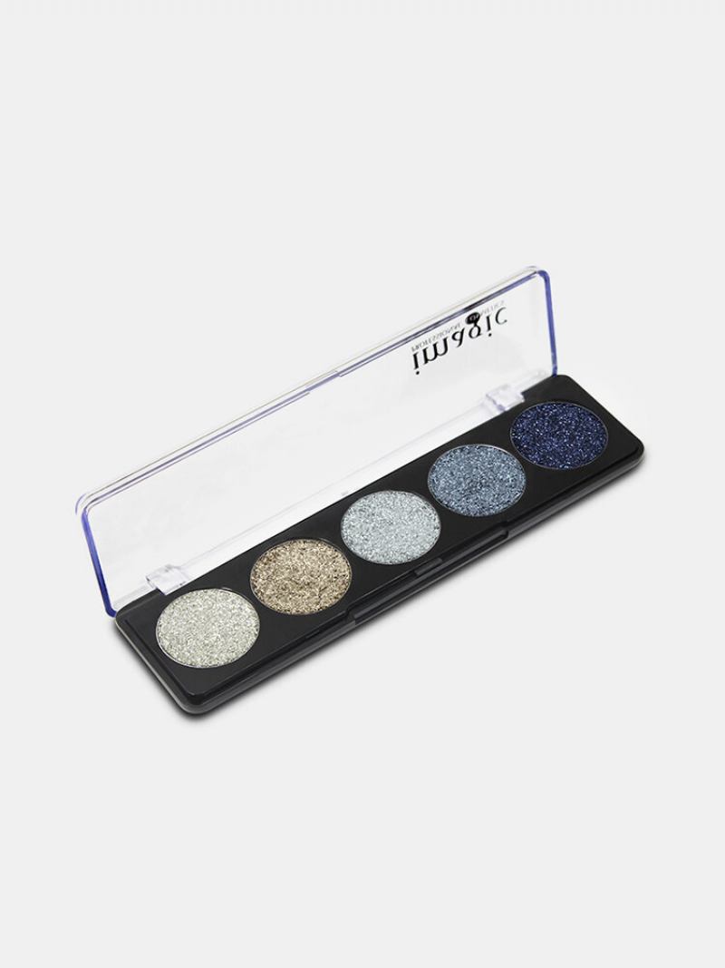 Παλέτα Σκιών Ματιών Με 5 Χρώματα Glitter Powder Sequin Pearlescent Makeup Pigment Smoky Eye Shadow