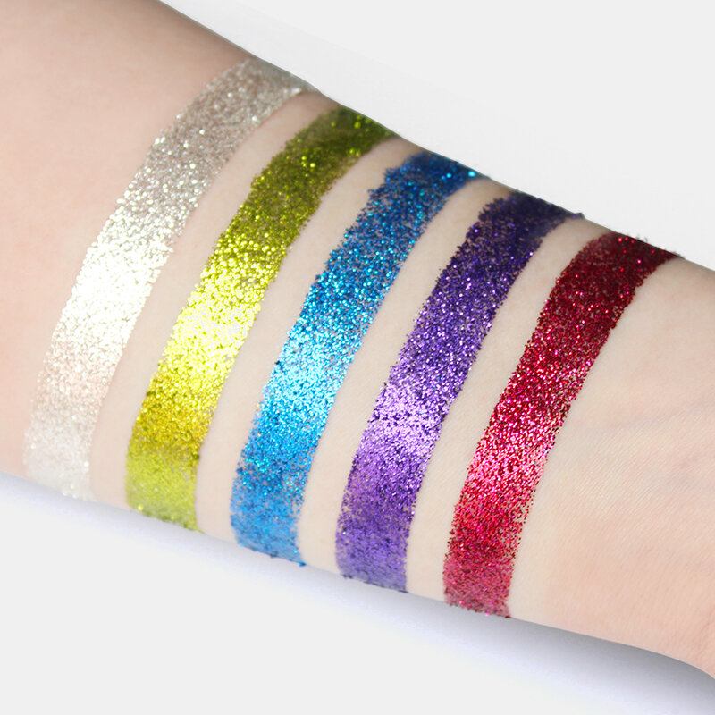 Παλέτα Σκιών Ματιών Με 5 Χρώματα Glitter Powder Sequin Pearlescent Makeup Pigment Smoky Eye Shadow