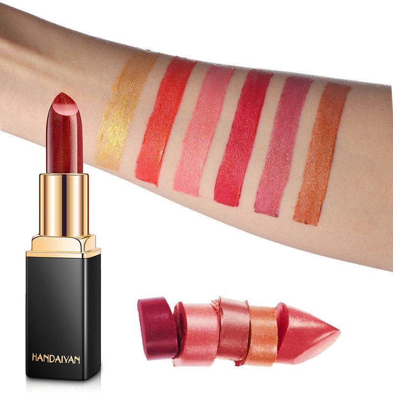 Pearlescent Temperature Lipstick Long-sting Metal Shimmer Lip Stick Moisturizing Lip Cosmetic