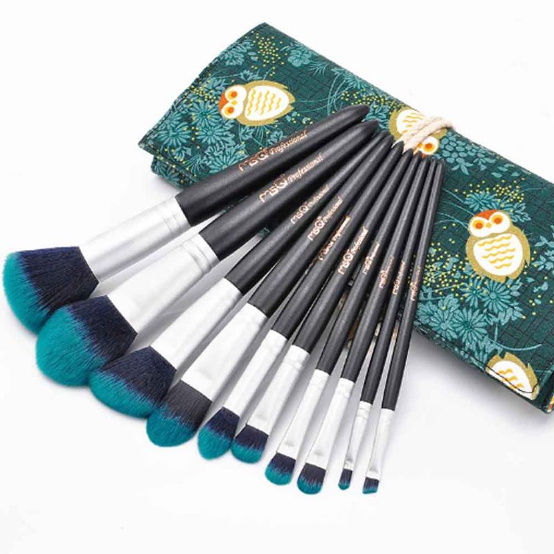 Πινέλα Μακιγιάζ Fireflies Σετ Με Reactive Dyed Cloth Bag Brushes Makeup For Women Cosmetic Tool 10pcs