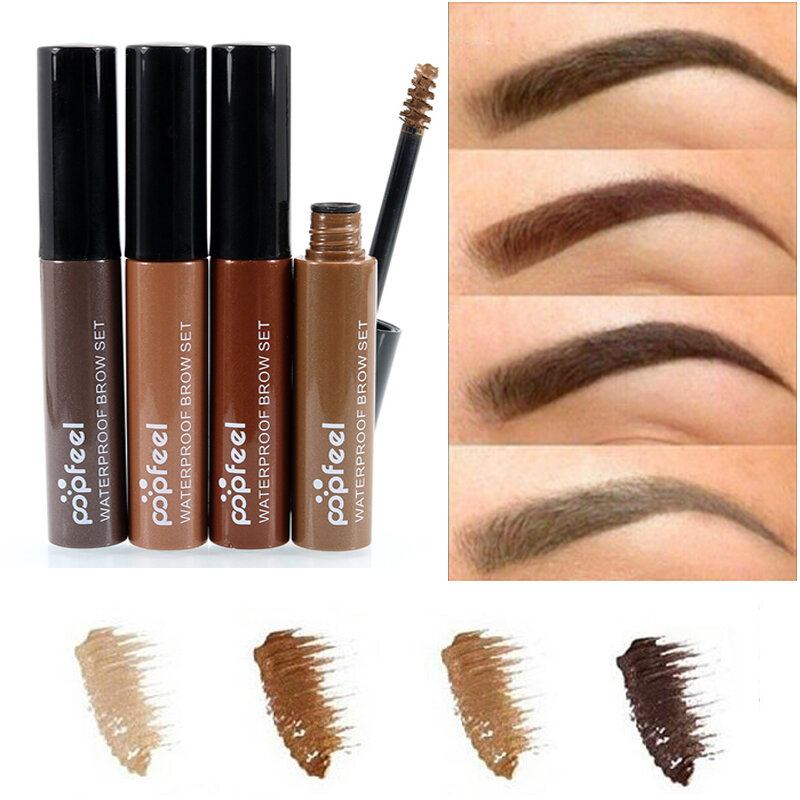 Popfeel Eyebrow Enhancer Gel Αδιάβροχο Μακιγιάζ Ματιών Μακράς Διαρκείας Έγχρωμο Καφέ Μαύρο 4 Χρώματα