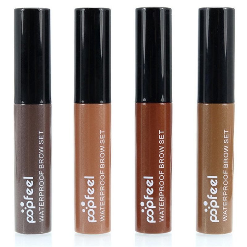 Popfeel Eyebrow Enhancer Gel Αδιάβροχο Μακιγιάζ Ματιών Μακράς Διαρκείας Έγχρωμο Καφέ Μαύρο 4 Χρώματα