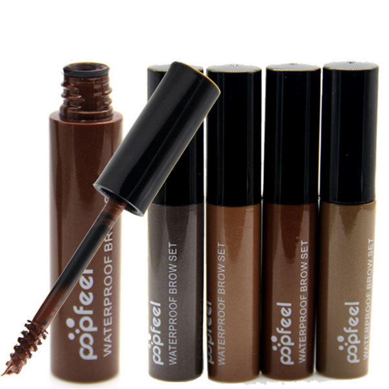 Popfeel Eyebrow Enhancer Gel Αδιάβροχο Μακιγιάζ Ματιών Μακράς Διαρκείας Έγχρωμο Καφέ Μαύρο 4 Χρώματα