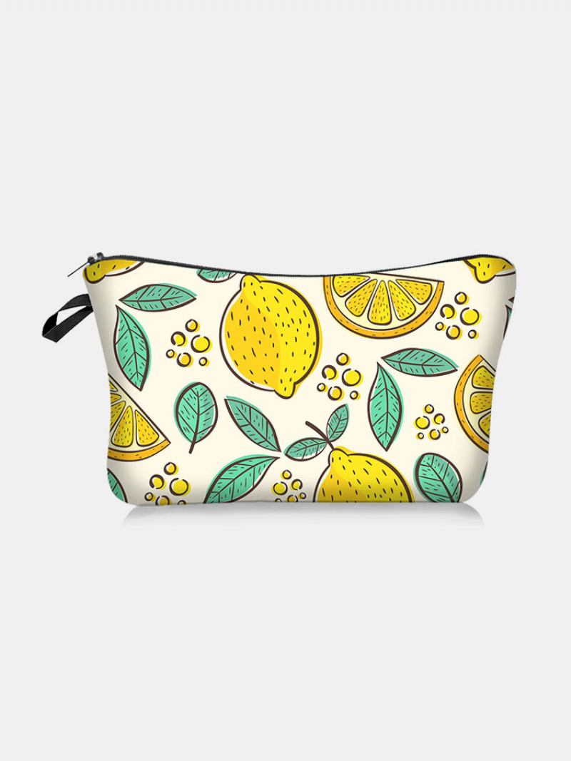 Portable Animal Plant Printed Makeup Bag Lattice Butterfly Women Τσάντα Αποθήκευσης Πλυσίματος Ταξιδιού