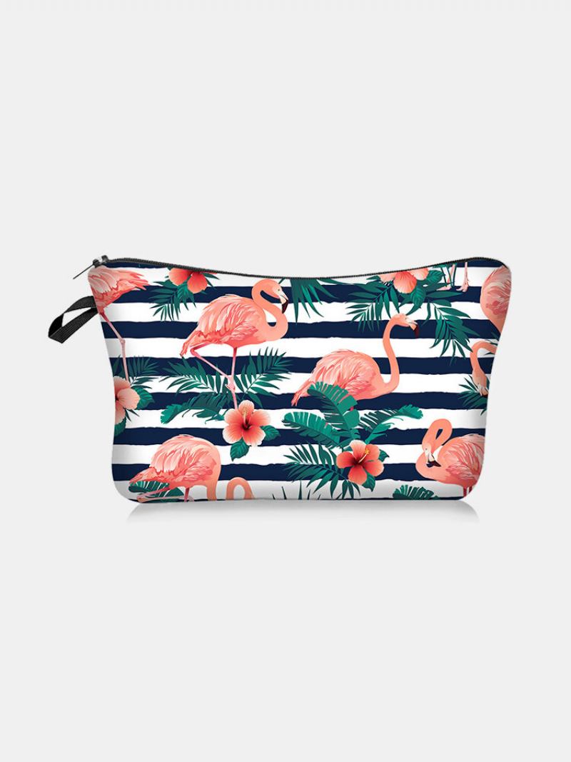 Portable Animal Plant Printed Makeup Bag Lattice Butterfly Women Τσάντα Αποθήκευσης Πλυσίματος Ταξιδιού