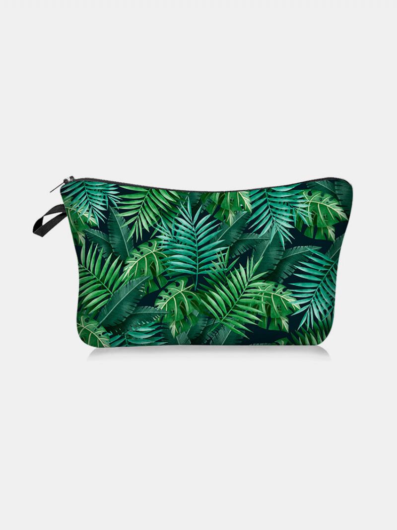 Portable Animal Plant Printed Makeup Bag Lattice Butterfly Women Τσάντα Αποθήκευσης Πλυσίματος Ταξιδιού