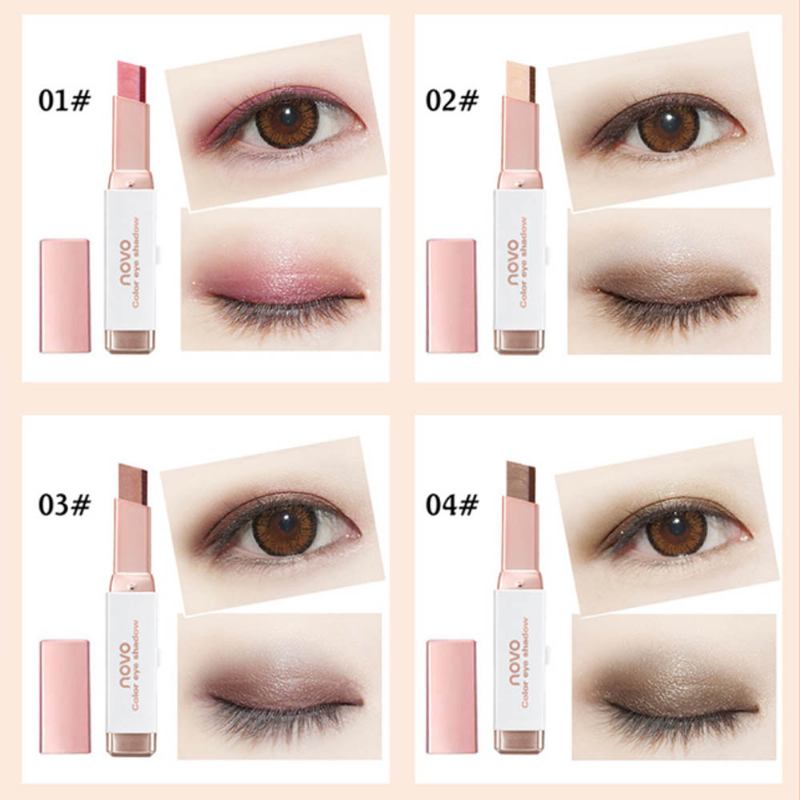 Professional Double Colors Eyeshadow Stick Natural Raw Material Eye Shadow Pen Gradient Waterproof Cosmetics