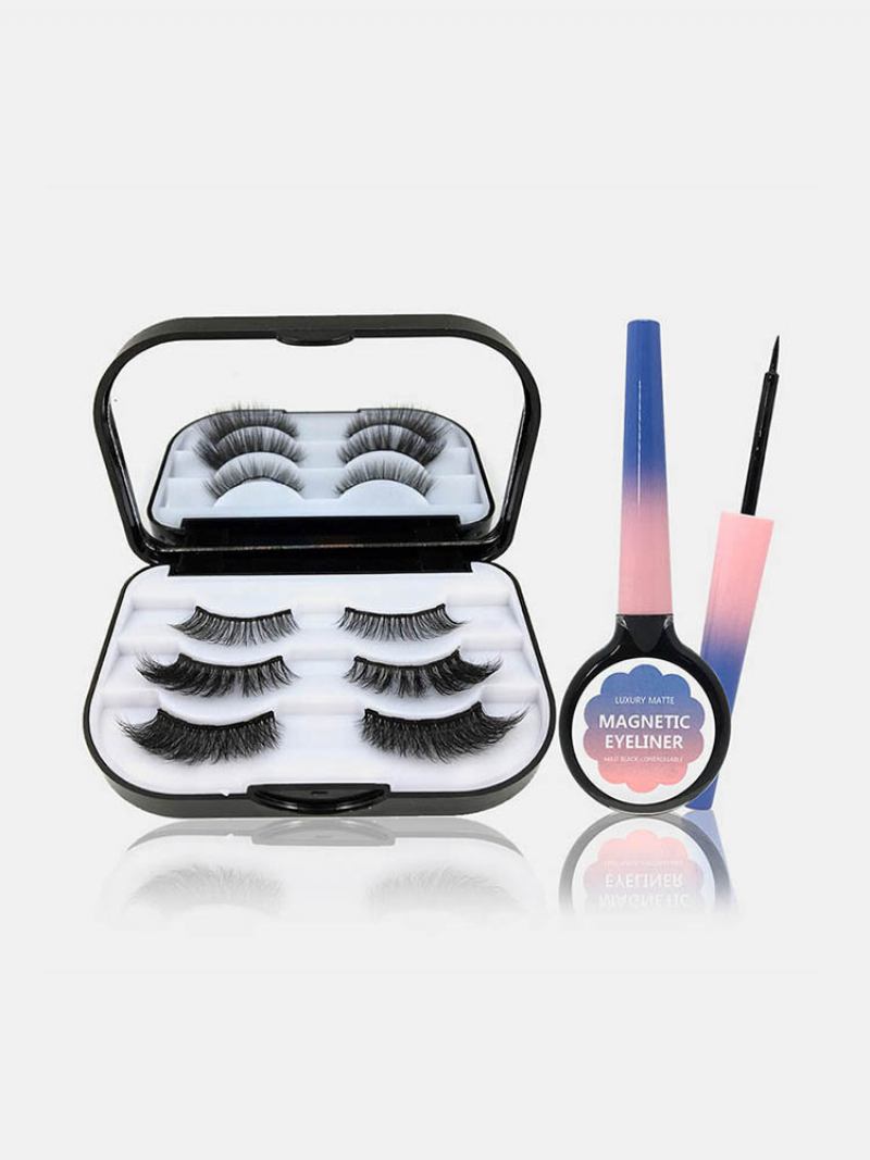 Σετ Magnetic False Eyelashes Special Eyeliner Liquid Εύκολη Αφαίρεση Μαγνητικό Μακιγιάζ Διαρκείας