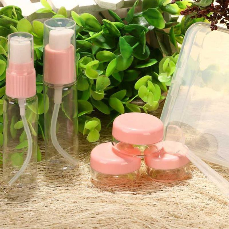 Travel Mini Plastic Transparent Empty Cosmetic Make Up Container Bottle Jar Lotion Cream Shampoo 6 Τμχ/σετ