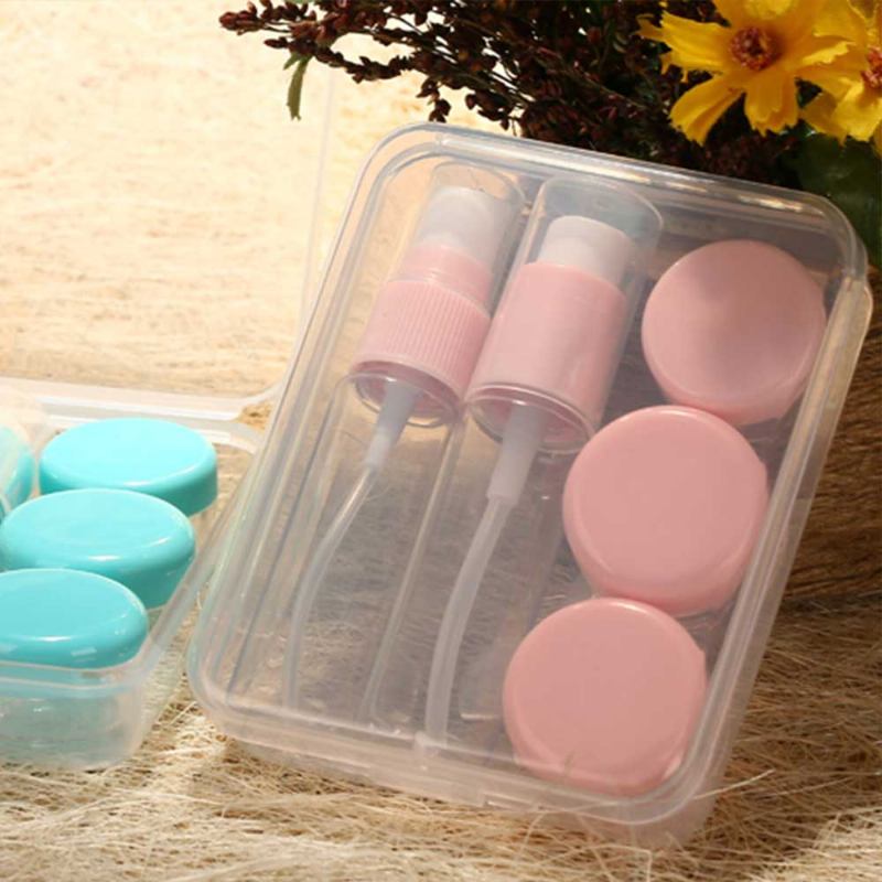 Travel Mini Plastic Transparent Empty Cosmetic Make Up Container Bottle Jar Lotion Cream Shampoo 6 Τμχ/σετ