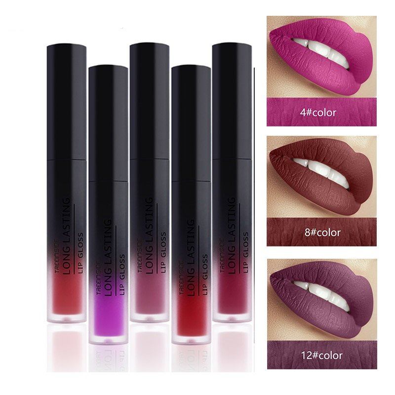 Treeinside Velvet Matte Liquid Lipstick Lip Gloss Χρώμα Μακιγιάζ Μακράς Διαρκείας Pigment Sexy Red Lips