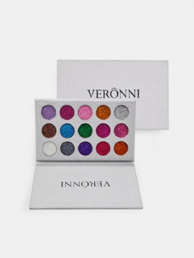 Veronni 15 Χρώματα Glitter Eyeshadow Palette Diamond Rainbow Make Up Cosmetic Pressed Glitters Eye Sh