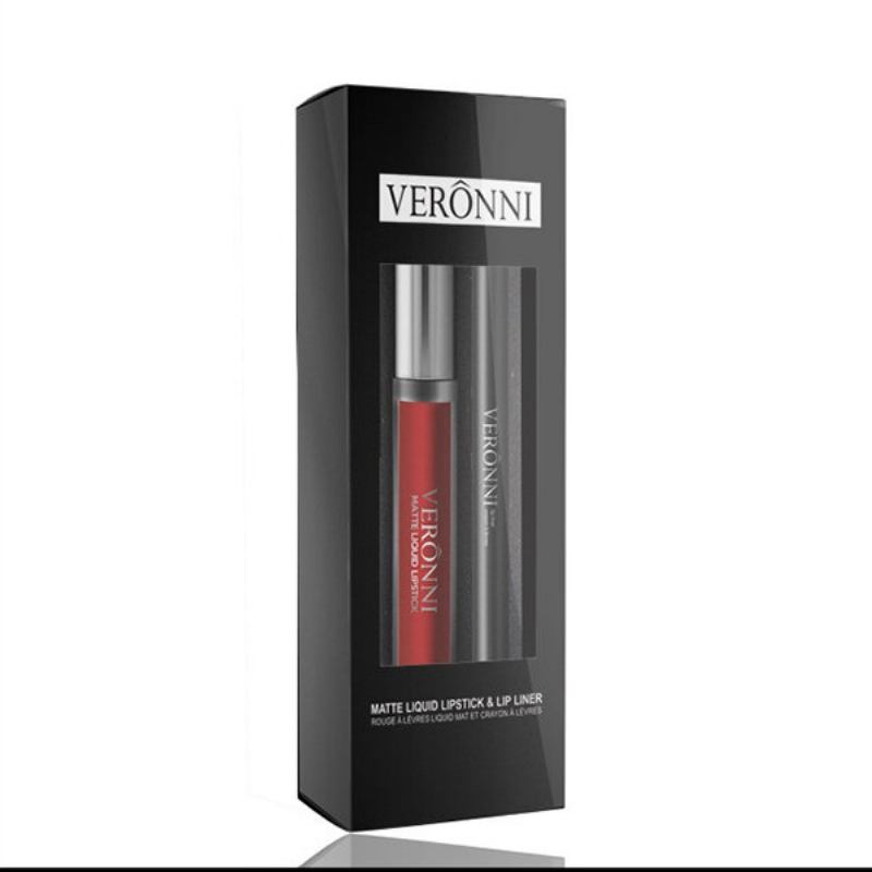 Veronni Matte Lip Gloss Lipliner Pencils Set Moisturizer Makeup Liquid Lipstick Lips Liner Kits