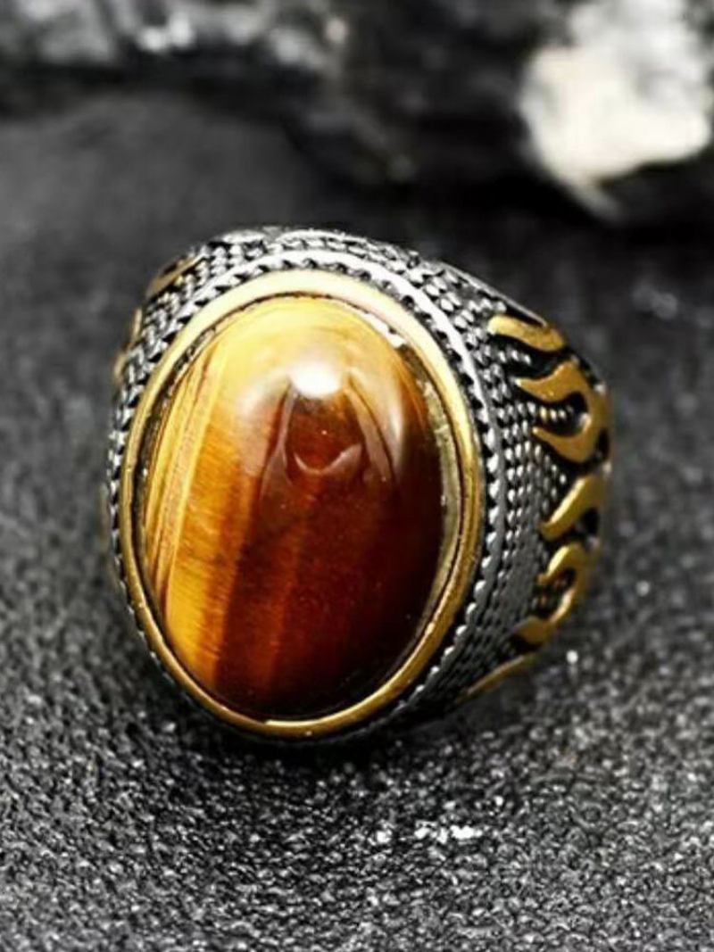 1 Τεμάχιο Fashion Retro Wind Flame Series Domineering Classic Ring