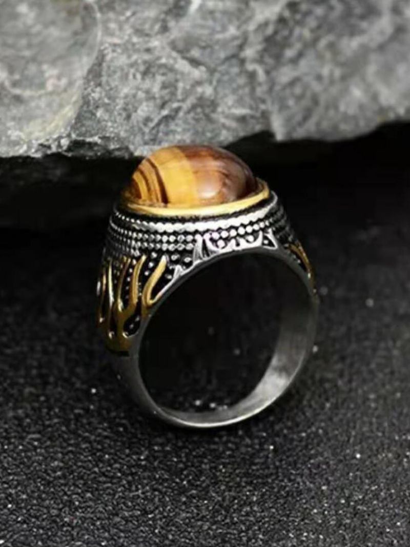 1 Τεμάχιο Fashion Retro Wind Flame Series Domineering Classic Ring