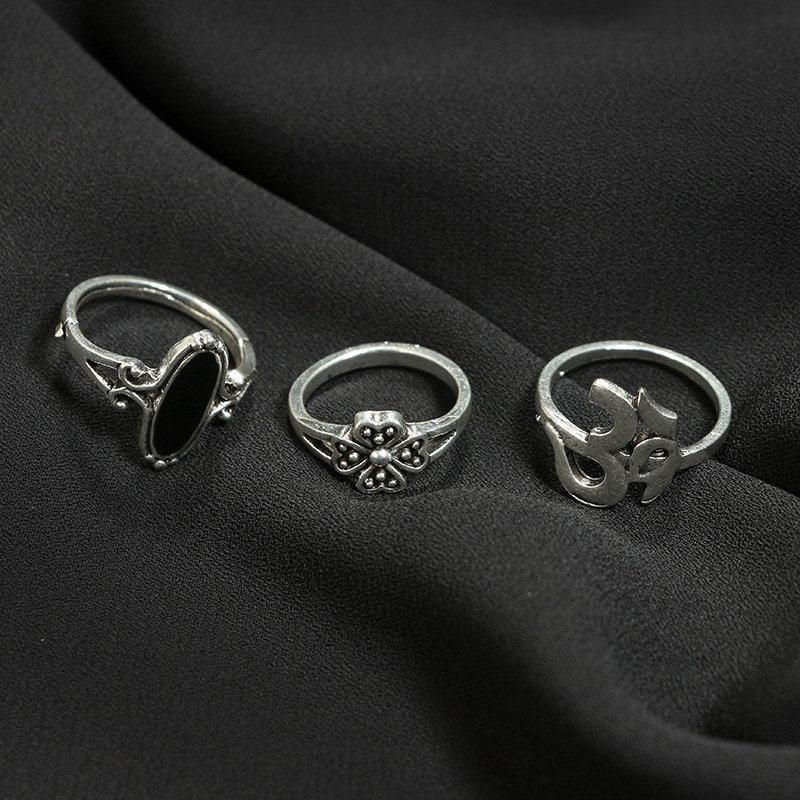 10 Τμχ Bohemian Statement Ring Set Vintage Crown Star Moon Flower Knuckle Rings Για Γυναίκες