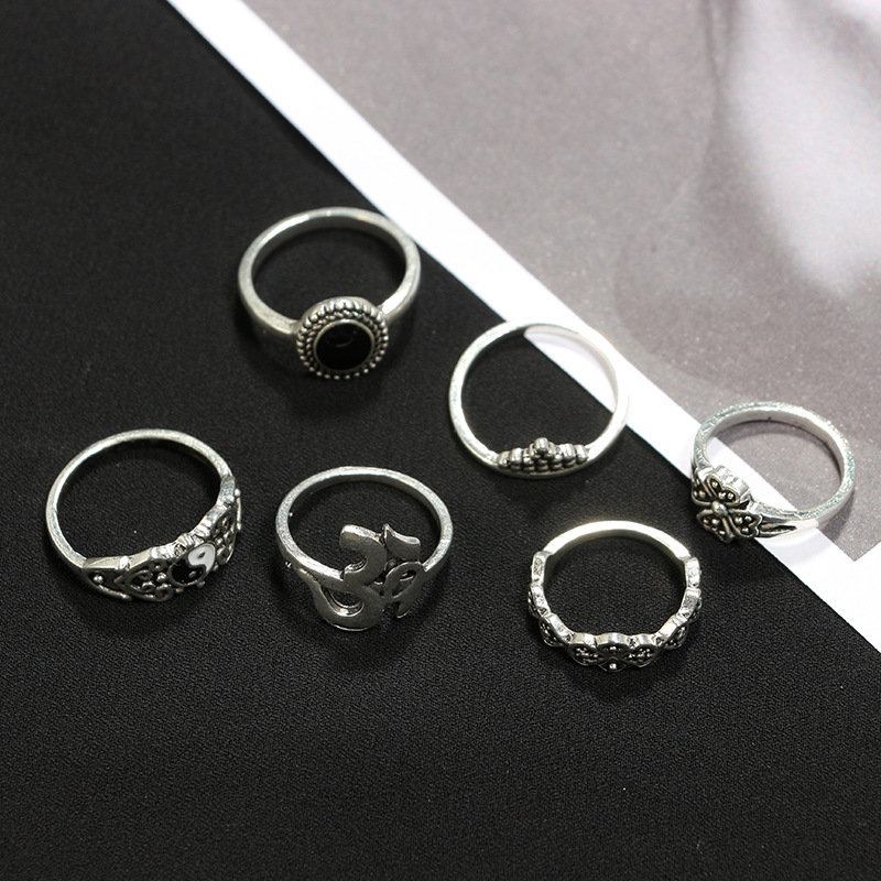 10 Τμχ Bohemian Statement Ring Set Vintage Crown Star Moon Flower Knuckle Rings Για Γυναίκες