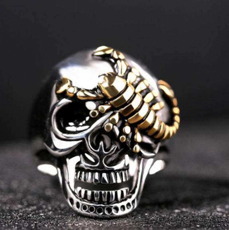 2023 Ins Style Personalized Retro Steel Ring Death Sickle Domineering Skull Ανδρικό Δαχτυλίδι