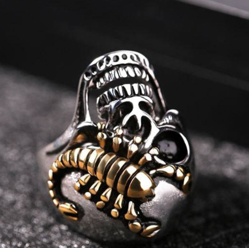 2023 Ins Style Personalized Retro Steel Ring Death Sickle Domineering Skull Ανδρικό Δαχτυλίδι