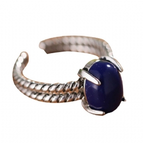 Ασημένιο 925 Ανοιχτό Δαχτυλίδι Με Ρυθμιζόμενο Με Μπλε Κρύσταλλο Για Άνδρες Και Γυναίκες Archaize Κομψά Κοσμήματα Δαχτυλίδια