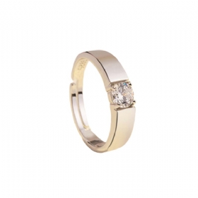 Ασημένιο Δαχτυλίδι Απλή Γεωμετρία S925 Αγνό Βέρα Με Κοσμήματα Μοντέρνα Ζευγάρι Διαμαντένιο
