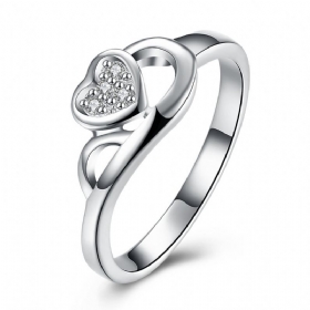 Δαχτυλίδι Γαμήλιου Κοσμήματος Yueyin Sweet Ring Heart Zircon