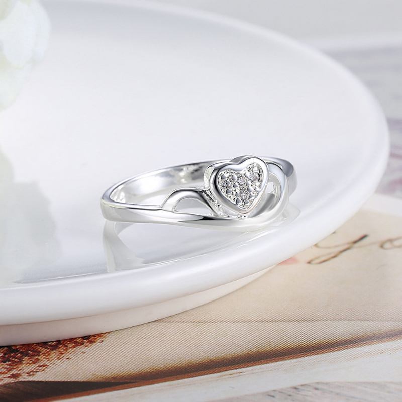 Δαχτυλίδι Γαμήλιου Κοσμήματος Yueyin Sweet Ring Heart Zircon