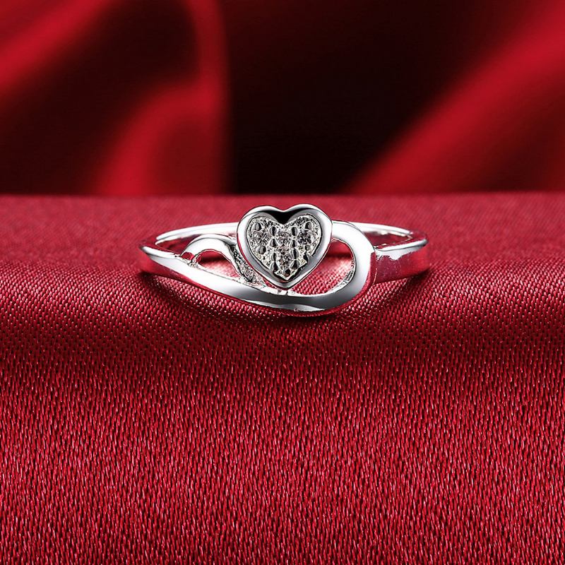 Δαχτυλίδι Γαμήλιου Κοσμήματος Yueyin Sweet Ring Heart Zircon