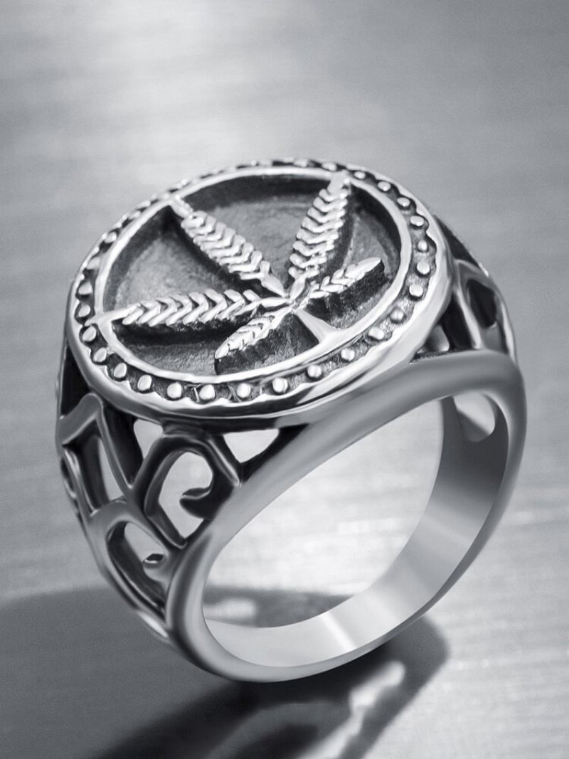 Δαχτυλίδι Προσωπικότητας Punk Alloy Maple Leaf European And American Personality Ring