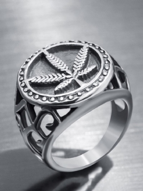 Δαχτυλίδι Προσωπικότητας Punk Alloy Maple Leaf European And American Personality Ring