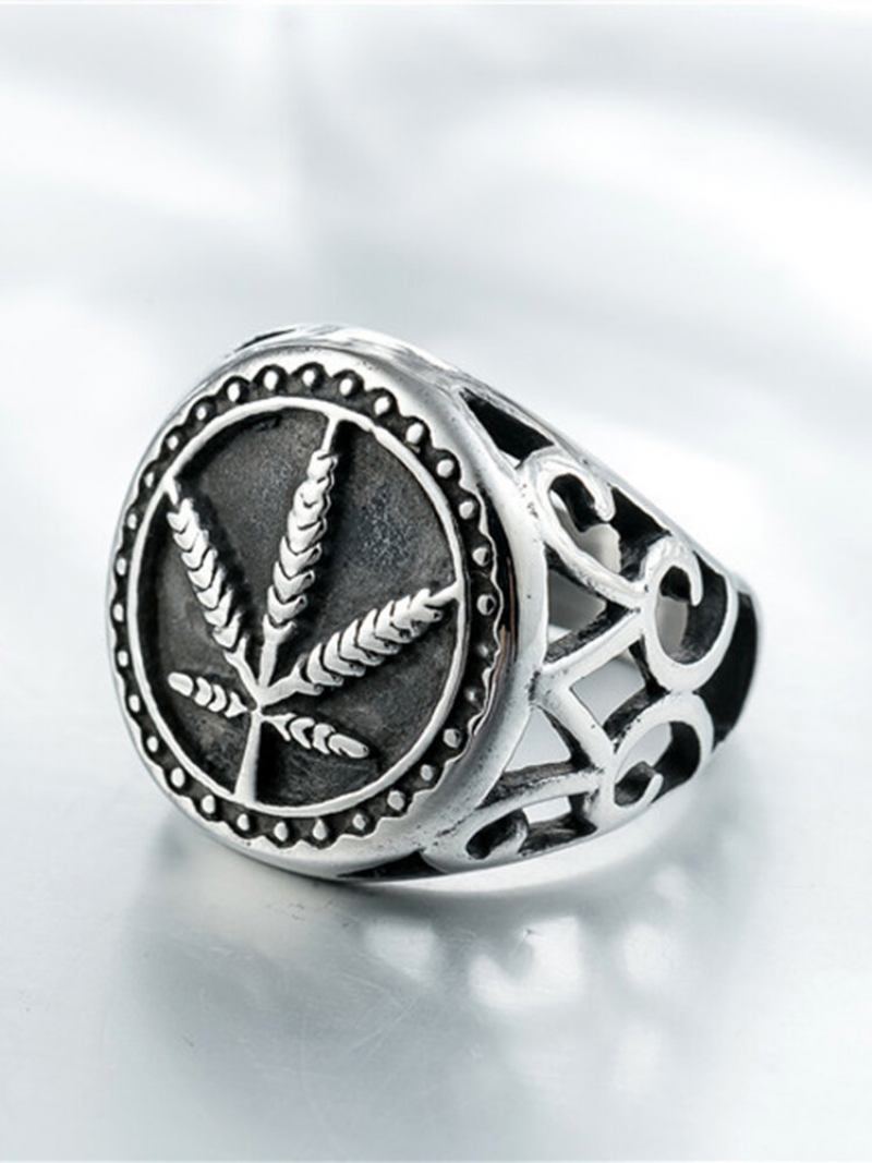 Δαχτυλίδι Προσωπικότητας Punk Alloy Maple Leaf European And American Personality Ring