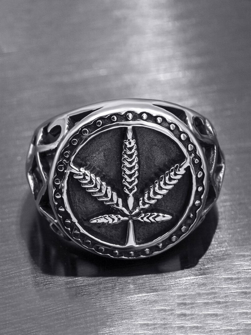 Δαχτυλίδι Προσωπικότητας Punk Alloy Maple Leaf European And American Personality Ring