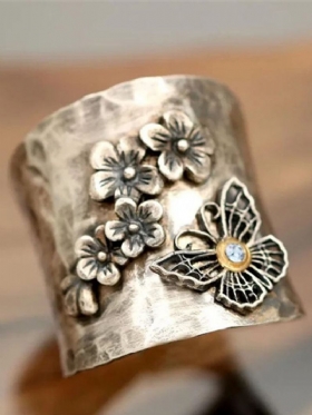 Διαμαντένιο Δαχτυλίδι Με Στυλ Πεταλούδα Από Κράμα Vintage