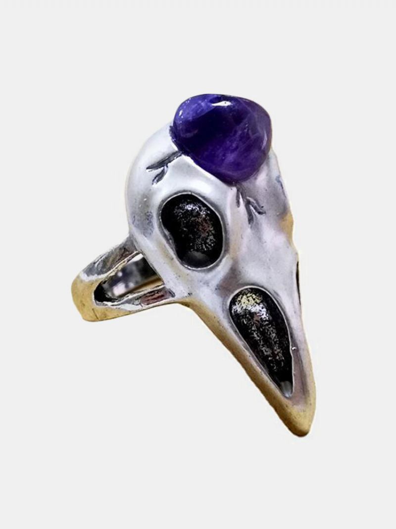 Δώρο Κοσμήματος Vintage Amethyst Skeleton Women Ring Bird Skull Ανδρικό Δαχτυλίδι Κοσμήματα