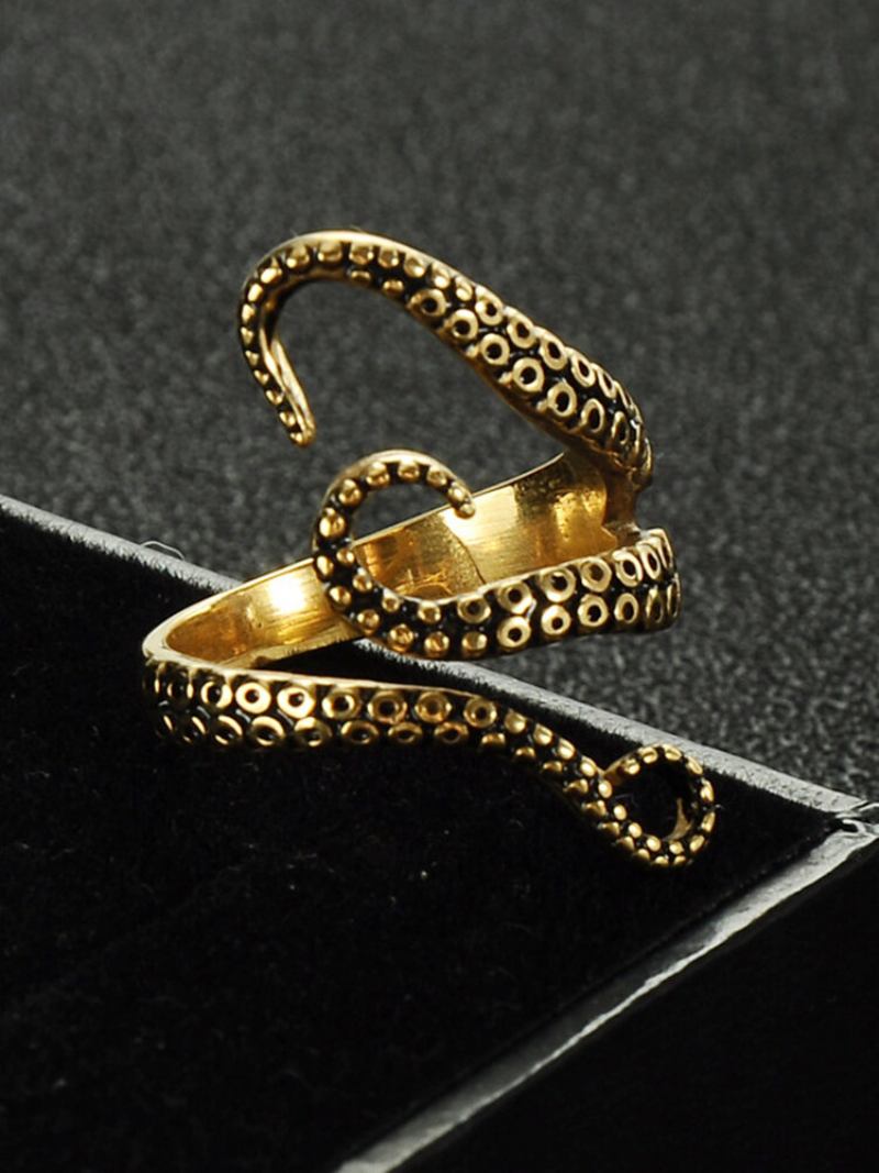 Δώρο Κοσμήματος Vintage Από Ανοξείδωτο Ατσάλι Animal Ανδρικό Δαχτυλίδι Με Ρυθμιζόμενο Χταπόδι Πλοκάμι