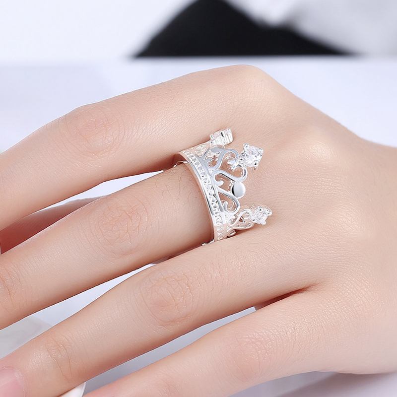 Γυναικείο Δώρο Yueyin Sweet Ring Heart Zircon Crown