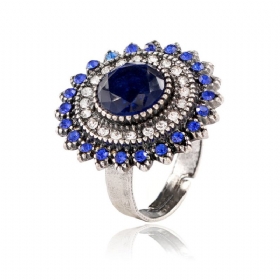 Γυναικείο Ρετρό Δαχτυλίδι Big Sun Flower Rhinestone Rings Από Κράμα Αλουμινίου Δαχτυλίδια Γυναικεία Αξεσουάρ Μόδας Τα Καλύτερα Δώρα Για Γυναίκες