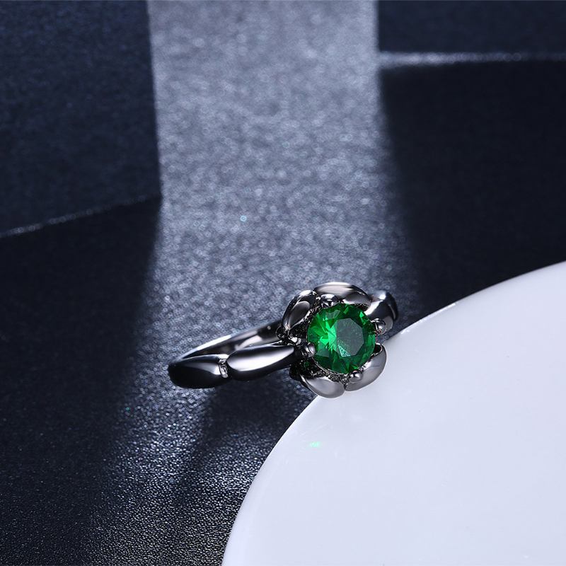 Inalis Elegant Flower Shiny Zircon Finger Ring Δώρο Για Γυναίκες