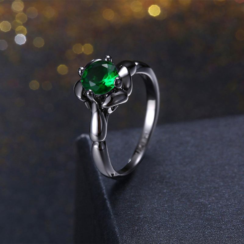 Inalis Elegant Flower Shiny Zircon Finger Ring Δώρο Για Γυναίκες