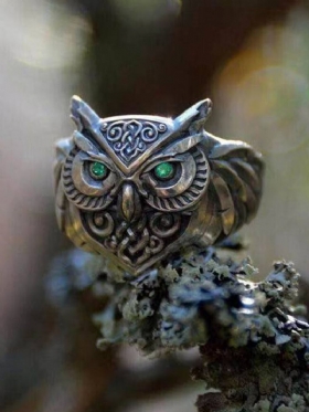 Κράμα Πανκ Χιπ Χοπ 3d Animal Owl Unisex Χαρακτική Δαχτυλίδι Σε Σχήμα Ζώου