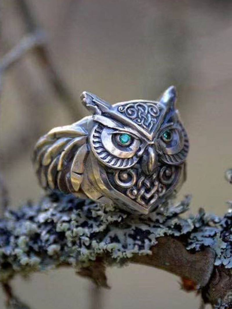 Κράμα Πανκ Χιπ Χοπ 3d Animal Owl Unisex Χαρακτική Δαχτυλίδι Σε Σχήμα Ζώου